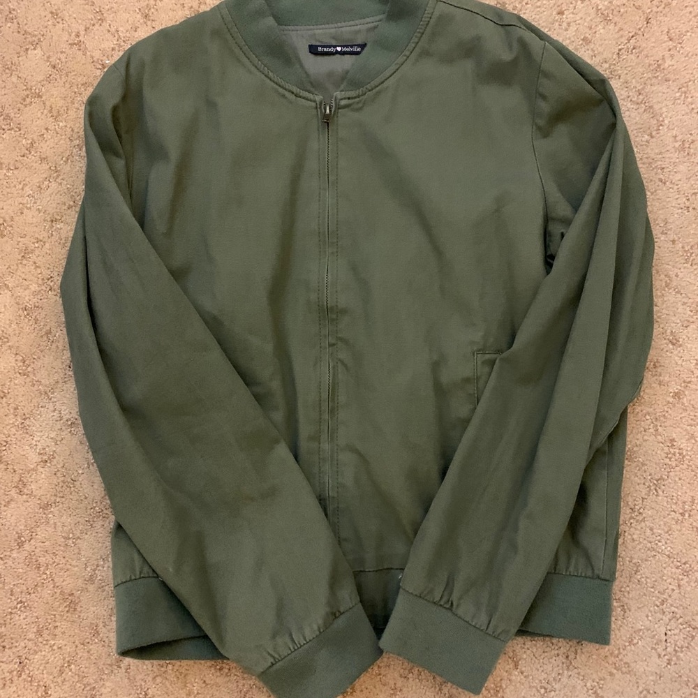 Brandy Melville Green Bomber Jacket